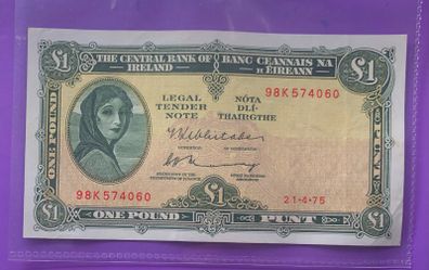 Irish one pound lavery note