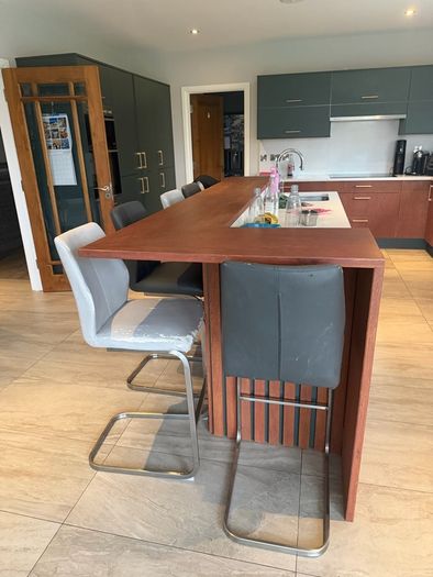 table, chairs and bar stools