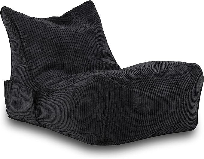 Corduroy Relax Chair Bean Bag Chair with Handle & Pocket Modern Soft Seating