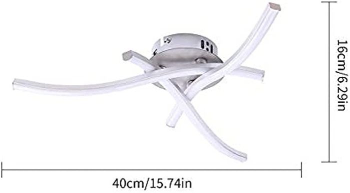 LED Ceiling Light, Elegant Curved Design Ceiling Lights,3 Built-in LED Boards,21W Cool White Light 6000K, Modern Ceiling Fixture for Living Rooms, Bedroom, Kitchen Hallway and Bedroom,1600 Lumens (FREE SHIPPING)