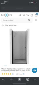 Pivot shower door - 1m wide - black