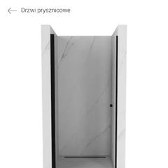 Pivot shower door - 1m wide - black