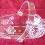 Vintage Original Waltherglas Germany 10 Inch Long Art Deco Glass Basket Image 2