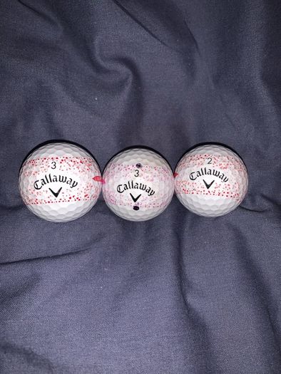 3 Callaway Supersoft striped balls