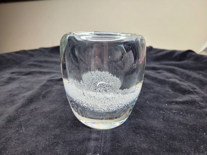 Iittala Sargasso Clear Bubble Glass Tumbler 9cm Kaj Franck Mid Century Finnish Art Glass Vintage