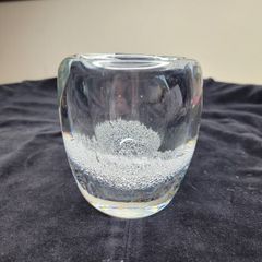 Iittala Sargasso Clear Bubble Glass Tumbler 9cm Kaj Franck Mid Century Finnish Art Glass Vintage