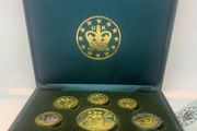 United Kingdom Scotland 2003 pattern prototype euro proof coin collection three graces gold plated