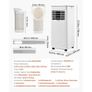 Air Conditioner, 9000 BTU 2.6kW 3-in-1 Standing Cooling Ac Unit, LED Touch Panel & Remote Control, 24h Timer, Cooling/Dehumidifier/Fan Mode for Room Indoor, White, Energy Efficiency: A Image 2