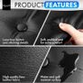 NEW | Leather 76 x 38 x 38cm Black Ottoman Foldable Storage Boxes Seat Foot Stool Storage Box with Lids for Kids Toys, Bedroom, Hallway, Living Room Image 5
