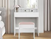 Dressing Table with LED Bulbs Mirror & Stool