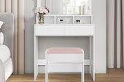 Dressing Table with LED Bulbs Mirror &amp; Stool