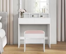 Dressing Table with LED Bulbs Mirror & Stool