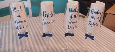 Personalised wedding glasses and hangers