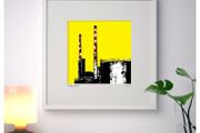 Yellow Poolbeg 1. Large Framed Print by artist Helen Mathews