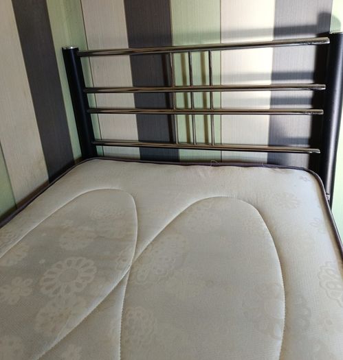 Single Metal Day Bed with Pull-Out Guest Bed & Mattress