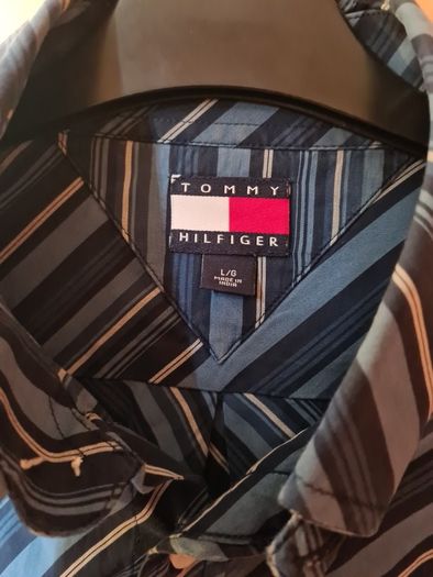 mens Tommy Hilfiger striped shirt Size Large navy