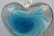 Heart pendant,Glass heart pendant,Turquoise heart