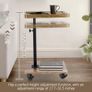 C Shaped Side Table, 360  Rotating C Table Height Adjustable (45-80cm) | 360 Rotating C Table Height Adjustable (45-80cm), Adjustable Side Table With Castors, as Storage Space for Sofa, Brown Image 4