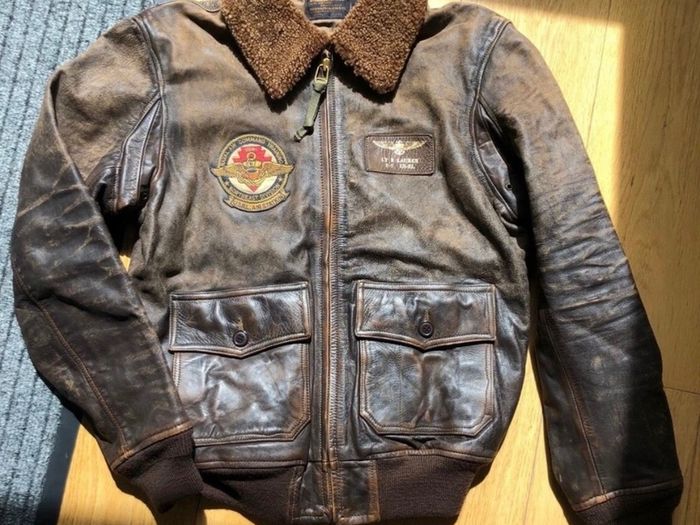 Polo Ralph Lauren G-1 Leather Jacket Bomber Flight Shearling Brown