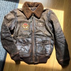 Polo Ralph Lauren G-1 Leather Jacket Bomber Flight Shearling Brown