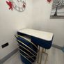 1x Luxury Nail Table Set With Velvet Chair Gold Frame Image 6