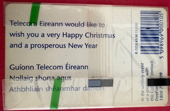 Christmas 1996 Mint Callcard