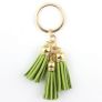 Boho Style. Triple Leather Tassels Keychain Image 3