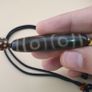 Vintage 3 Eyes Himalayan Tibetan Agate Dzi Bead Amulet Pendant Necklace Image 4