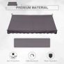 Balcony 3 x 1.5m Manual Adjustable Awning DIY Patio Clamp Awning Canopy Grey Image 3