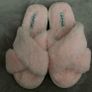 Fluffy criss cross slippers Image 3