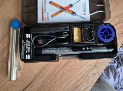 Portable USB Battery Soldering Iron Kit (3.7V Cordless) - Complete Set