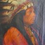 Antique  (American, 1886-1953) Portrait of an Indian Chief Oil on Canvas  28 x 21 inches Image 4