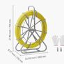 Fish Tape Fiberglass, 100M 6.3MM, Duct Rodder Fishtape Wire Puller with Stand, Cable Running Rod with Locking Mechanism, Fishing Tools, for Walls Floor and Electrical Conduit, Non-Conductive Image 2