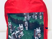 Personalised Minecraft Wolfs printed school bag backpack for kids / back to school stationery