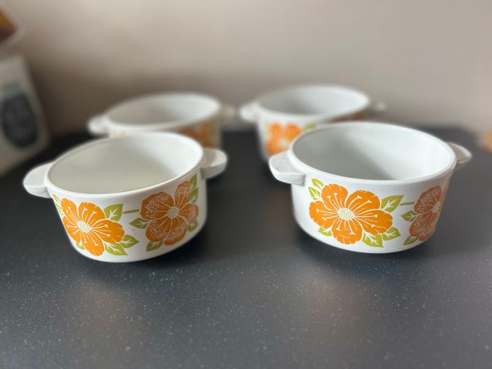 Vintage  Arcopal Lotus Soup Bowls