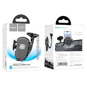 Car Phone Holder Hoco H10 Flexible Windshield Single Button Phone Holder Black