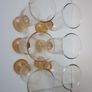Set of 6 Vintage Amber Bubble Stem Champagne Glass Flutes 18.5cm Image 2