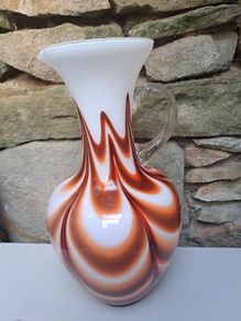 Vintage Mid Century Italian Style Art Glass Ewer Jug