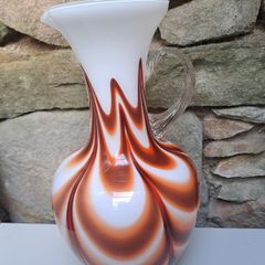 Vintage Mid Century Italian Style Art Glass Ewer Jug