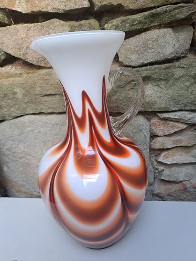 Vintage Mid Century Italian Style Art Glass Ewer Jug