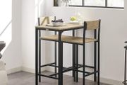 Bar table with 2 stools high back chairs