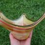 Vintage Hand Blown Glass Fluted Bowl, Dirwood Glass 10,4" x 9,3" H 5,3" Image 5