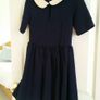Zara Navy Dress with Cream Collar - Size XS Image 6