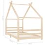 Kids Bed Frame Solid Pine Wood 90x200 cm Image 7