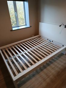 IKEA Malm double bed frame with slatted base