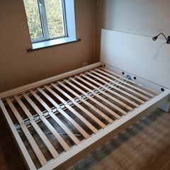 IKEA Malm double bed frame with slatted base