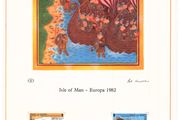 1980 Isle of Man Limited Edition Lithographed Print measuring 333mm X 257mm showing Europa Historic Events Commemorative Stamps with First Day of Issue Cancel