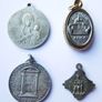 Antique Religious Pendants with POPES In Silver-Plated Metals Image 4