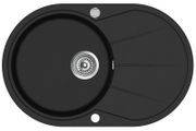 Granite Kitchen Sink Single Basin Oval Black