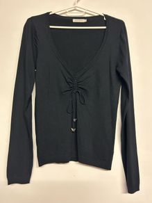 Saint Tropez black v-neck jumper - size M